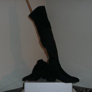 Steve Madden black over the knee faux suede boots.